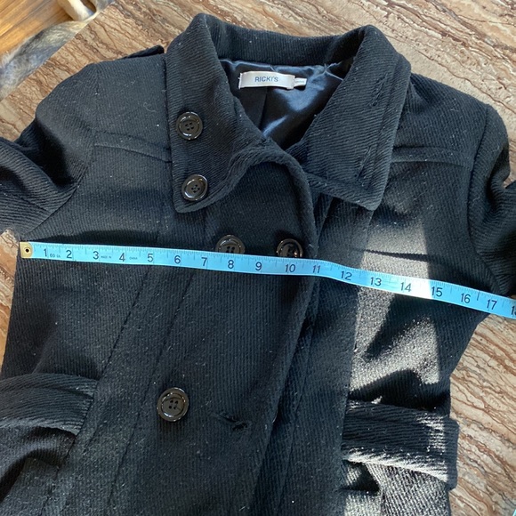 Ricki’s ladies black double breasted wool/polyester blend winter coat. - Picture 6 of 8